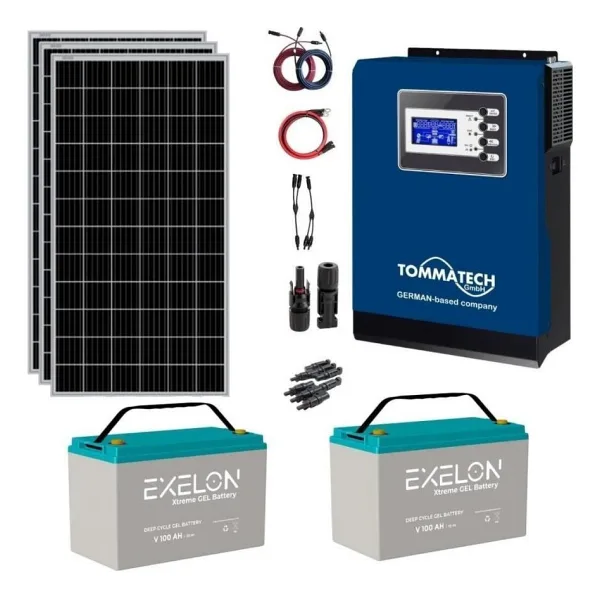 Teknovasyon Arge Güneş Enerjisi Bağ Evi Solar Paketi 3kva İnverter 330w Güneş Paneli 100ah Jel Akü