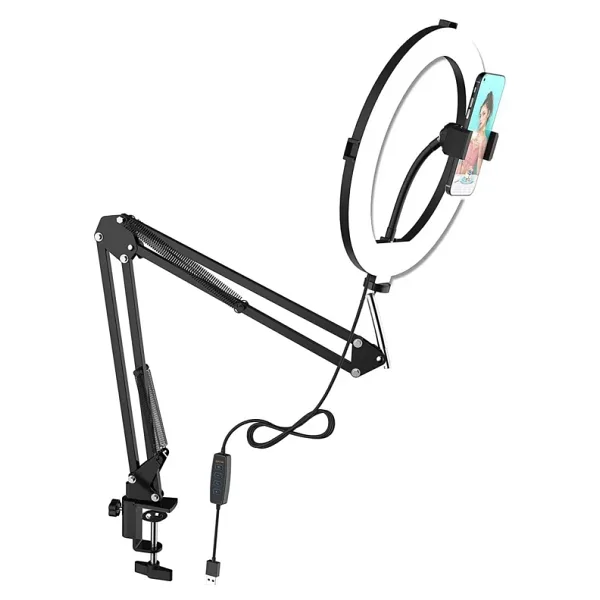 XINMENG Metal Flexible Masaüstü Sıkıştırmalı Youtuber Ring Light Led Selfie Çalışma Işığı 10 Inç Halka