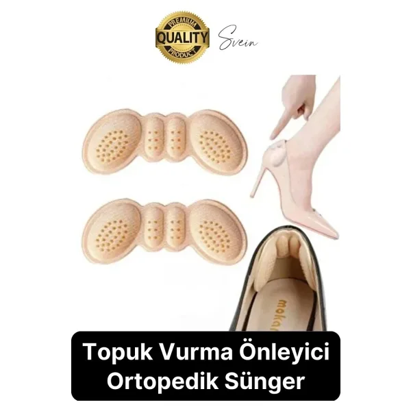 Yumuşak Kaymaz Ayakkabı Topuk Vurma Önleyici Pad 4 mm Konforlu Yara Yapmaz Rahat Spor Ped Sünger