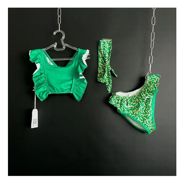 Zelhankids KIZ ÇOCUK BİKİNİ TAKIM YEŞİL 5-6 Yaş