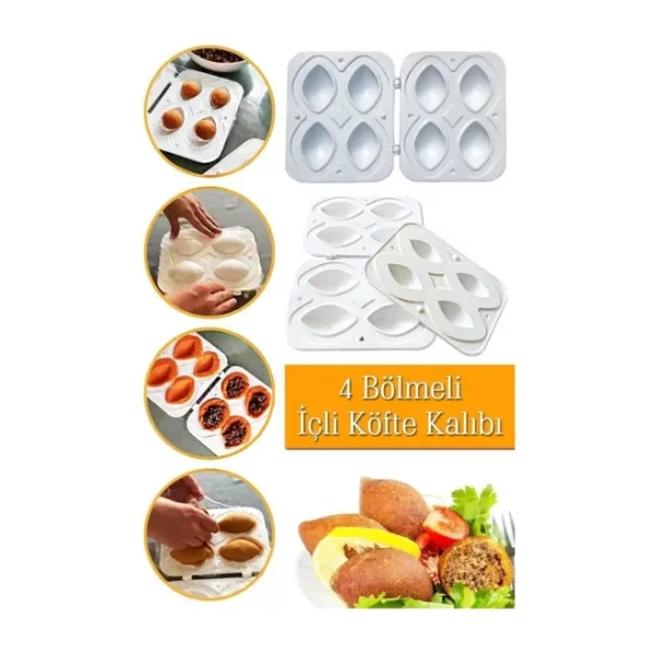 4 Bölmeli Pratik Içli Köfte Kalıbı Içli Köfte Aparatı