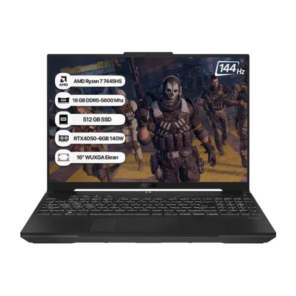 Asus TUF Gaming A16 FA607NUG-RL212 Ryzen 7 7445HS 16 GB 512 GB SSD RTX4050 16" WUXGA Gaming Laptop