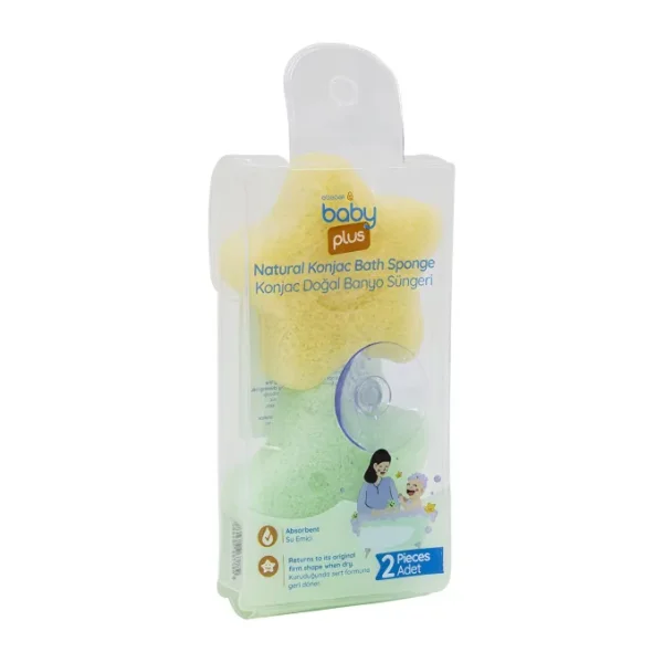 Baby Plus Yıldız Şekilli Konjac 2'li Banyo Süngeri