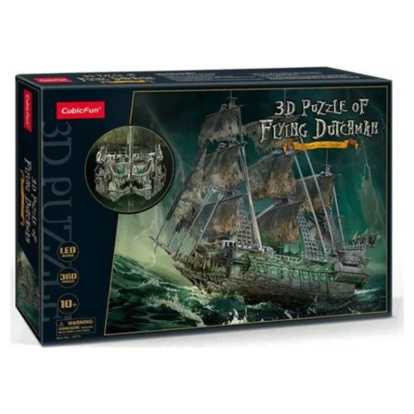 Cubicfun Uçan Hollandalı Korsan Gemi Led Işıklı 3D Puzzle