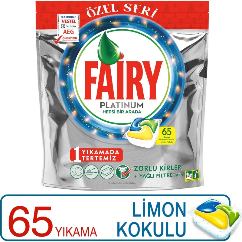 Fairy Platinum Bulaşık Makinesi Tableti 65'li