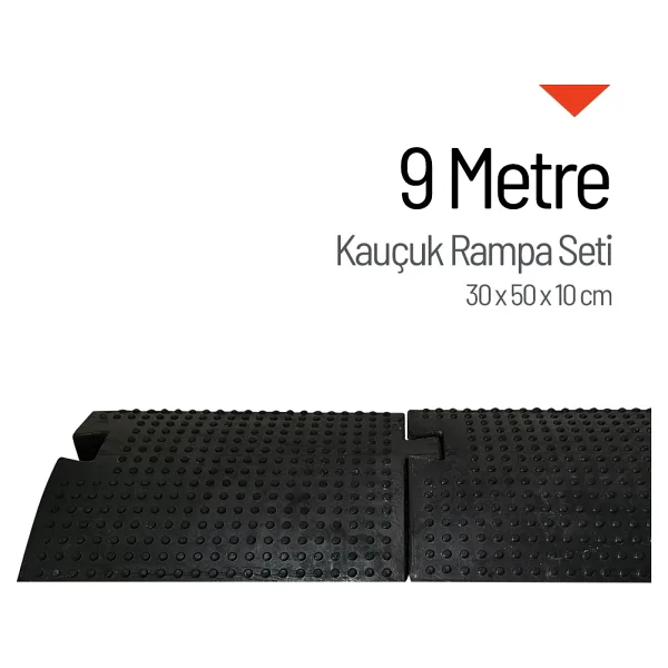 Kauçuk Rampa, Otopark Rampası, Kaldırım Rampası 30 x 50 x 10 cm 9 Metre