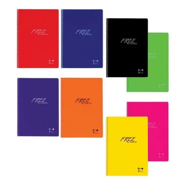 Keskin Color Defter A5 Spiralli pp Kapak 120 Yaprak Free Kareli
