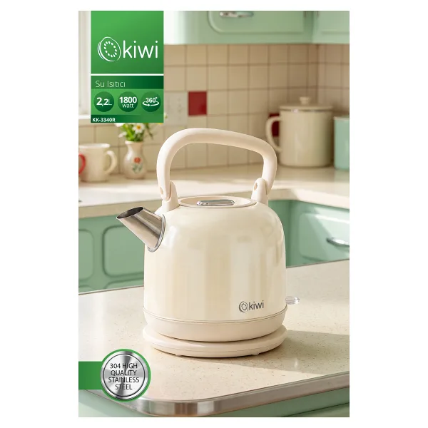 Kiwi Retro KK-3340 1800 W Krem 2.2 lt Kettle
