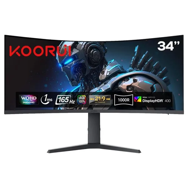 Koorui 34E6UC 34" 1 ms WQHD Curved 165 Hz Oyuncu Monitörü