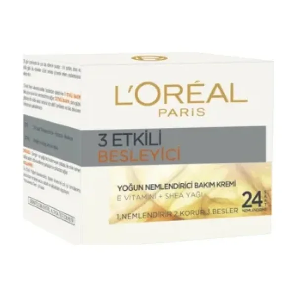 L'Oreal Paris 3 Etkili Besleyici Yoğun Nemlendirici Bakım Kremi 50 ml