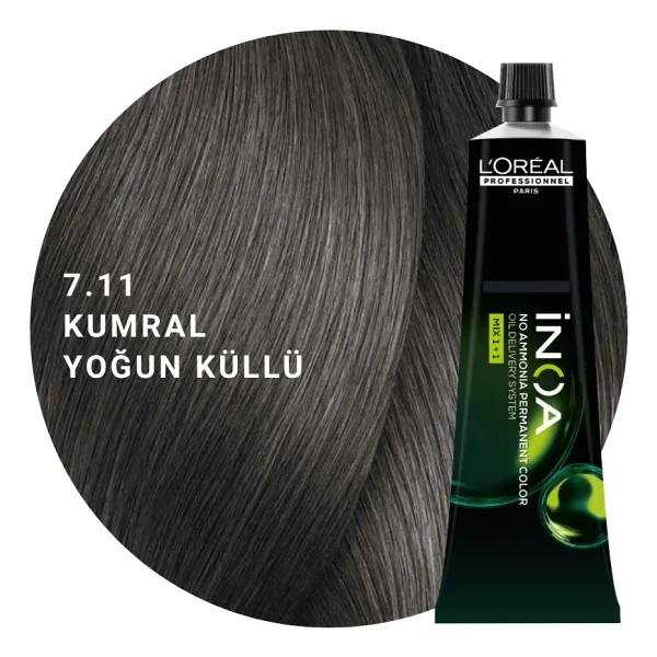L'Oreal Professionnel Paris Inoa 7.11 Kumral Yoğun Küllü Saç Boyası