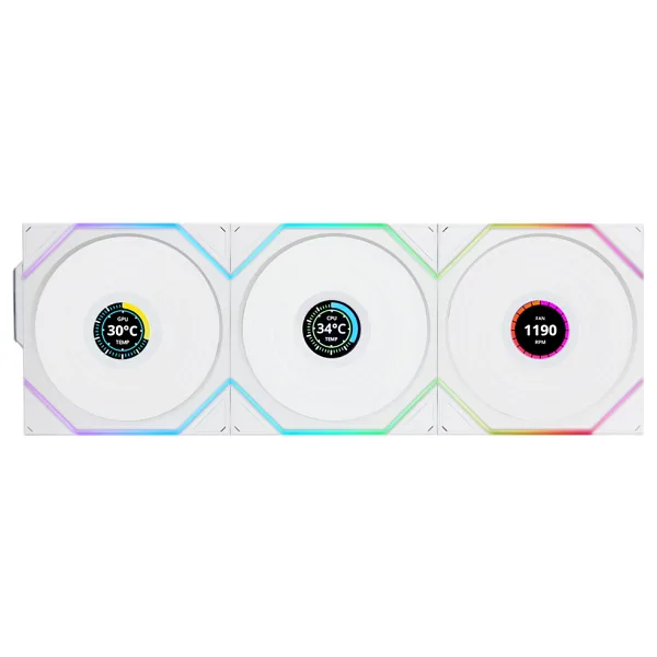 Lian Li UNI FAN TL Wireless LCD 120 Reverse G99.12RTLLCD1W3W.00 Beyaz 3'lü 12 cm Kasa Fanı