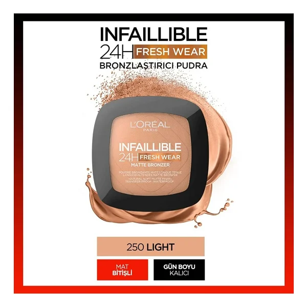 L'Oreal Paris Infaillible 24H Fresh Wear Matte 250 Light Clair Bronzer