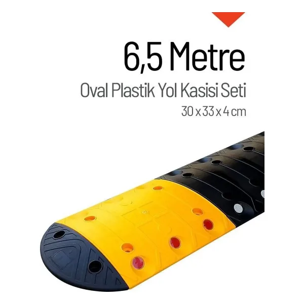 Oval Plastik Hız Kesici Set, Yol Kasisi 6,5 metre