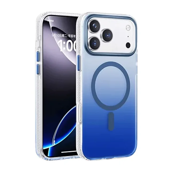 Piili iPhone 17 Pro Gradyan Magsafe Telefon Kılıfı Mavi