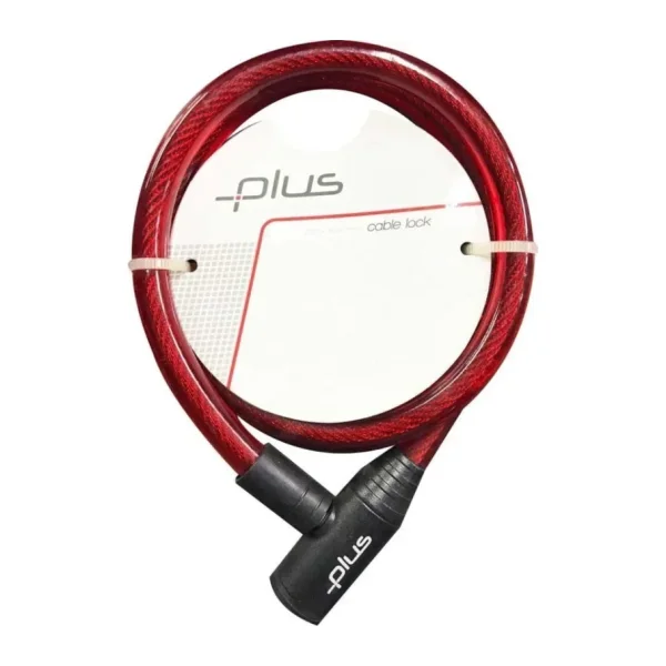 Plus 12x800 mm Anahtarlı Bisiklet Kilidi Kırmızı