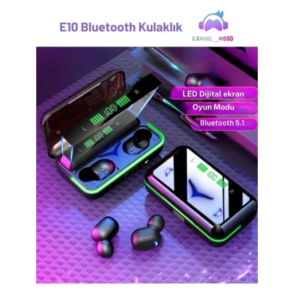 Poco X6 Pro Uyumlu Bluetooth 5.1 Mikrofonlu LED Göstergeli Gamer Kulak Içi Kulaklık