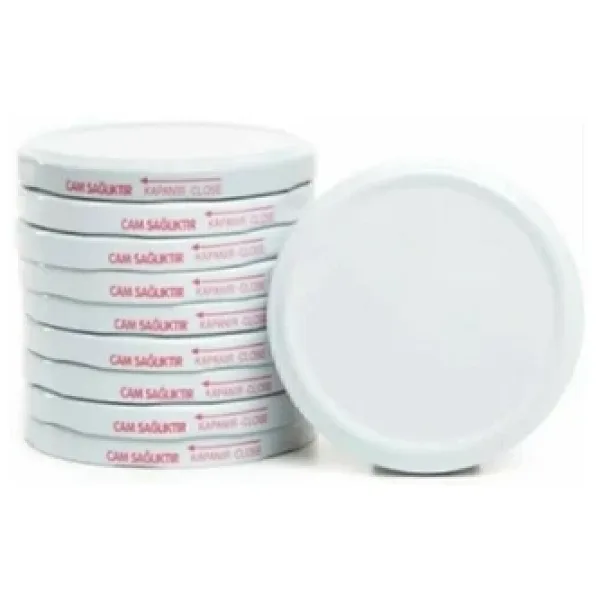 Sarten 50 Adet Konserve Kapağı Beyaz 82 Mm Silikonlu