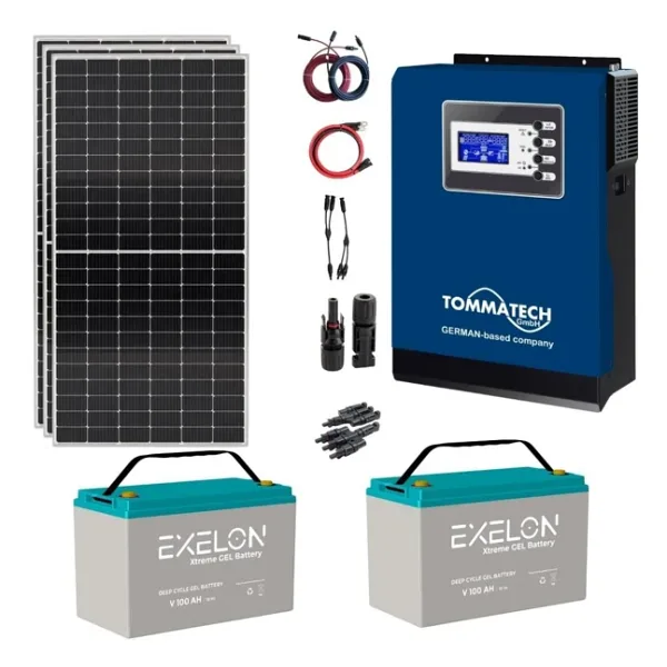 Teknovasyon Arge Güneş Enerjisi Bağ Evi Solar Paketi 3KVA İnverter 350W Güneş Paneli 100AH Jel Akü