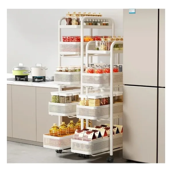 Trendesk Luxora Rack 4 Katlı Beyaz Metal Mutfak Düzenleyici & Organizer Sebzelik 7031-Nrm