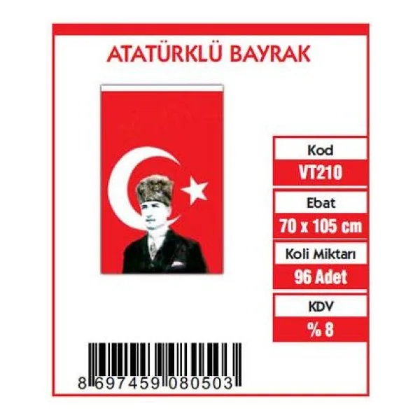 VATAN 70x105 ATALI BAYRAK VT210