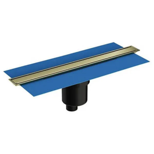 VitrA 59980560000 Eco Flow DK100 40cm Duş Kanalı, Parlak Altın Alttan