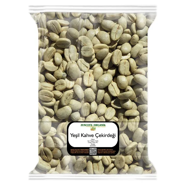 Zencefil Organik Kavrulmamış Çekirdek Kahve 1 Kg. Yeşil Kahve Çekirdeği 1000 Gr.