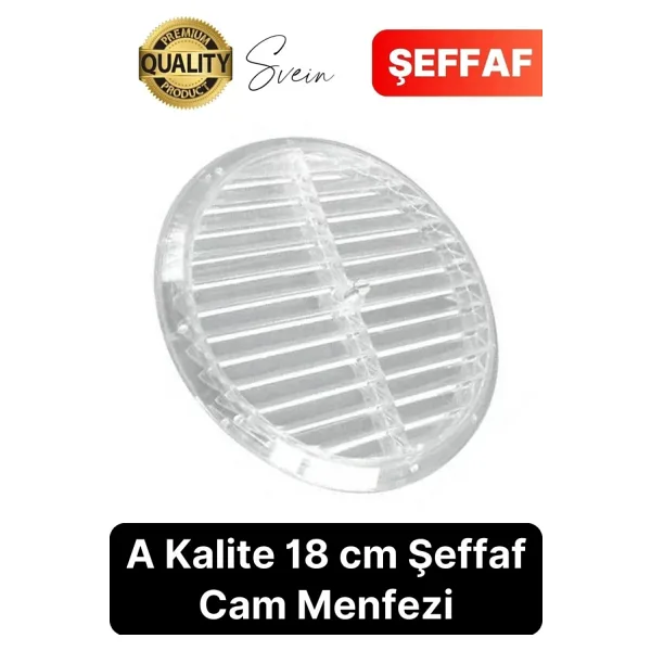 Aç Kapa Yalıtımlı Havalandırma Ayarlı 18cm Siyah Kapak Cam Menfezi Doğalgaz Boşluk Aparatı Başlık