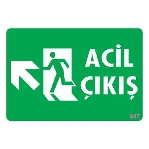 Acil Çıkış Uyarı Levhasi 25x35 KOD: 947