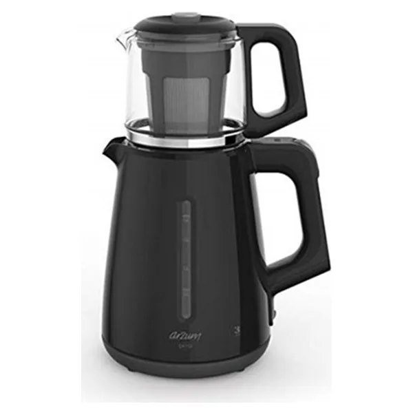 Arzum AR3061 Çaycı Siyah 1700 W Cam Demlikli Çay Makinesi