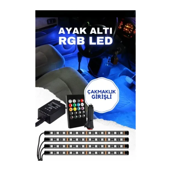 ASTRALED Çakmaklık Girişli RGB Ayak Altı Led Sese Duyarlı Led Müziğe Duyarlı 12 Led