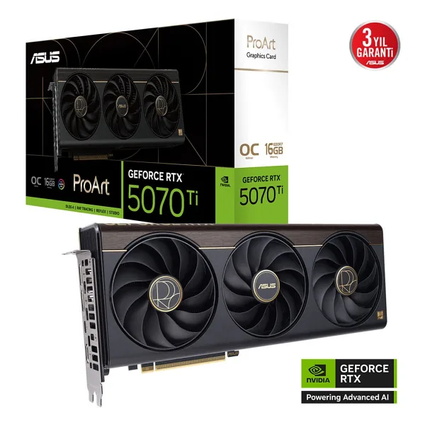 Asus RTX 5070 TI ProArt OC Edition PROART-RTX5070TI-O16G 256 Bit GDDR7 16 GB Ekran Kartı