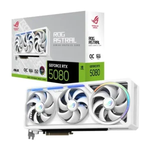 Asus RTX 5080 ROG Astral White OC Edition ROG-ASTRAL-RTX5080-O16G-WHITE 256 Bit GDDR7 16 GB Ekran Kartı