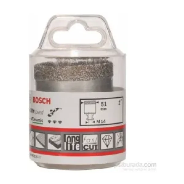 Bosch Professional Accessories Best Serisi, Taşlama Makinelerine Uyumlu Seramik için Kuru Elmas Deliçi, 51 x 35 mm
