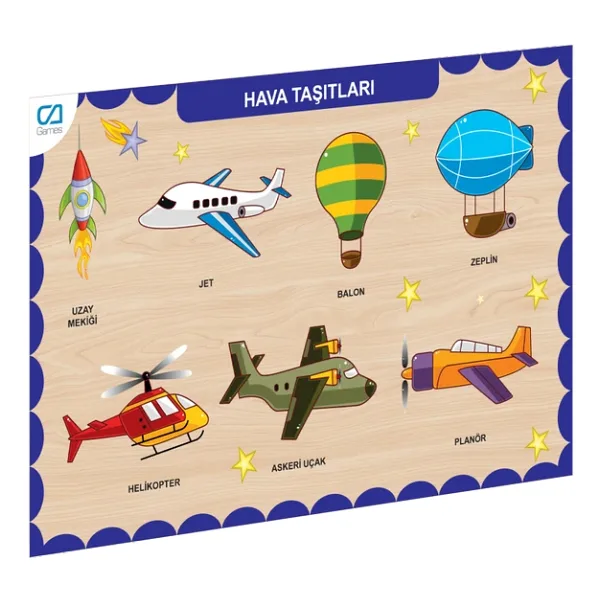 CA Games Ahşap Hava Taşıtları Bul Tak Puzzle CAAHS-3202