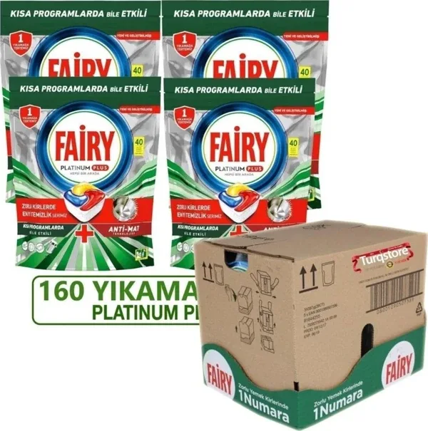 Fairy 160 Tablet (4x40) Platinum Plus Hiper Ekonomi (Kısa Program ile elektrikten tasarruf)