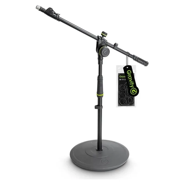 Gravity Ms 2222 B Yuvarlak Tabanlı Kısa Mikrofon Standı Ve 2 Nokta Ayarlama Teleskopik Bom (Gms222B)