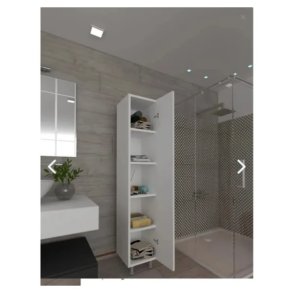 Gülbay Mobilya Tek Kapaklı 5 Raflı Çok Amaçlı Banyo Mutfak Kiler Dolabı Tek Kapılı Beyaz Erzak Dolabı