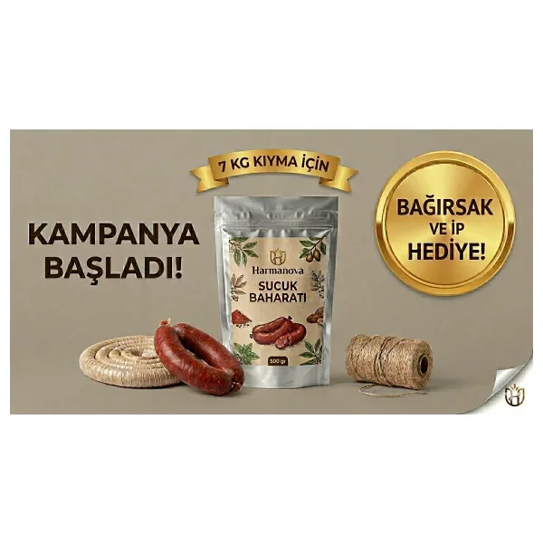 Harmanova Sucuk Baharatı Harmanova 500 gr 7 kg Kıyma Için Özel Karışım Bağırsak ve Ip Hediyeli