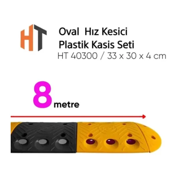 Hayat Trafik - Oval Hız Kesici, Plastik Kasis Seti 8 Metre