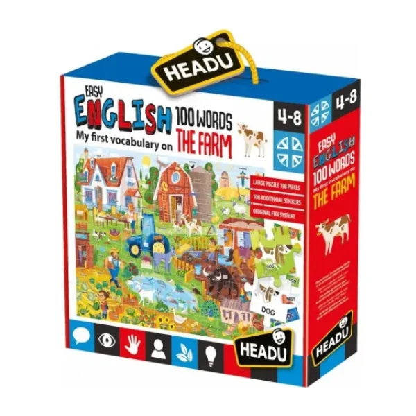 Headu 100 İngilizce Kelime Çiftlik Puzzle IT20997