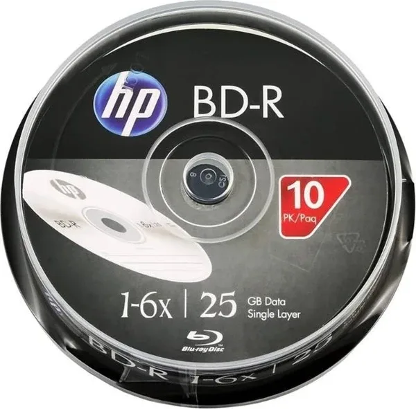 Hp Blu-ray Bd-r 6x 25gb 10lu Cake Box - Bre00071-3