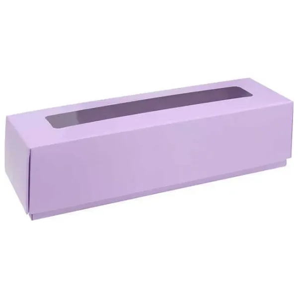 Kapaklı Makaron Kutusu Lila 5x20x5 cm