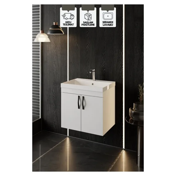 Karen Banyo Ege 60 cm Lavabolu Banyo Alt Dolabı