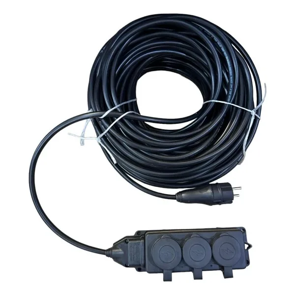 Kauçuk 3x2.5 mm 20 m 3'lü Uzatma Kablosu