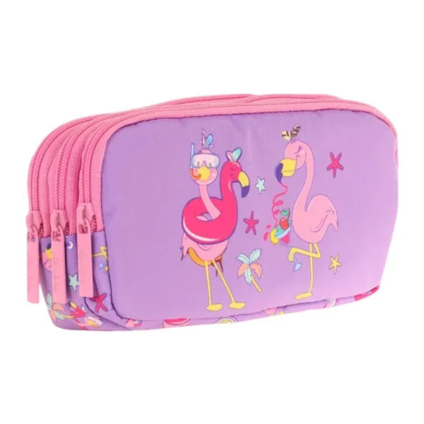 Kaukko Kids L8240 Plush Flamingo 3 Bölmeli Kalemlik