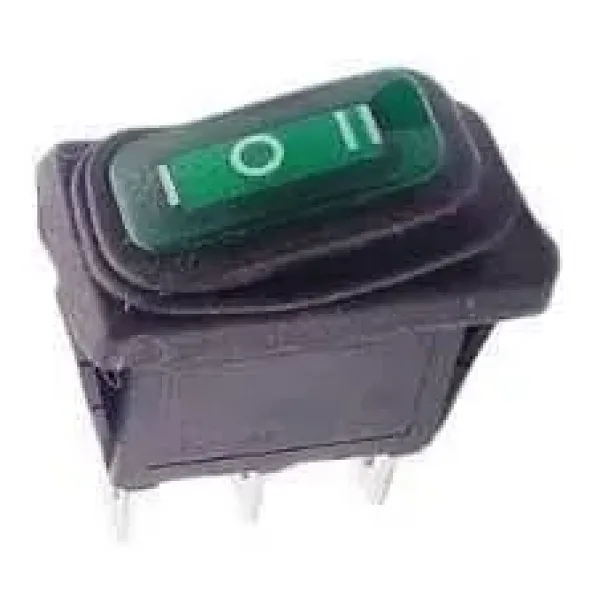 KCD3 15A Su Geçirmez Yeşil Işıklı ON-OFF-ON Anahtar