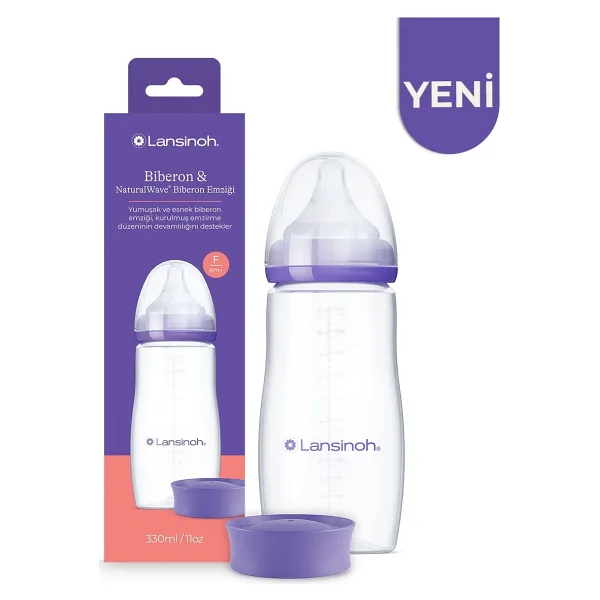 Lansinoh 330 ml PP Biberon ve NaturalWave Biberon Emziği