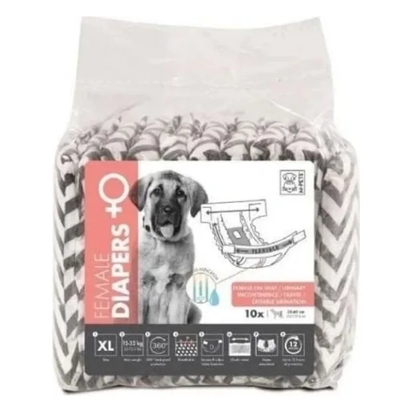 M-PETS Diapers Dişi Köpek Külodu XLarge 10 Adet