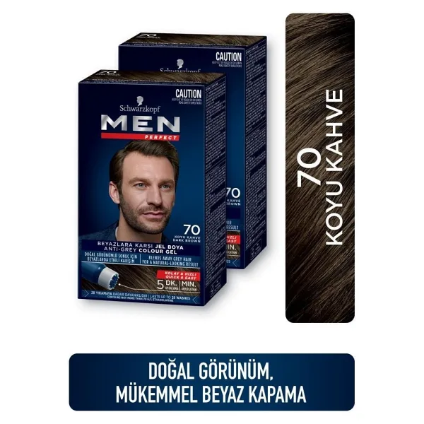 Men Perfect 70 Koyu Kahve 2 Adet Erkek Saç Boyası